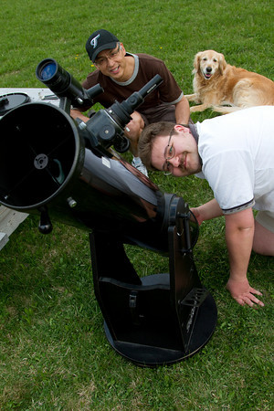 Phil, Tom and Dobsonian Telescope